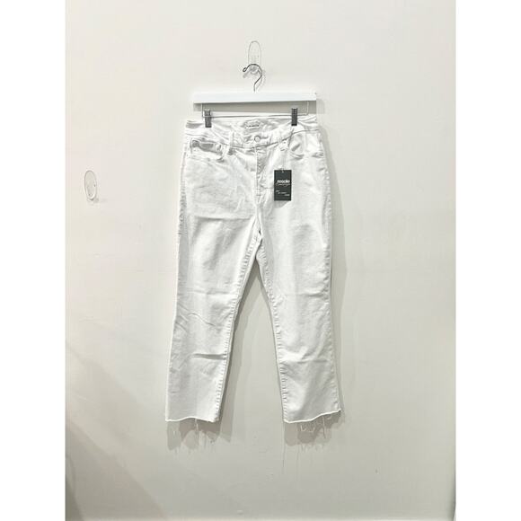 Good American Good Legs High Waisted Straight Jeans W037 White Women's Size 12 - Picture 2 of 5